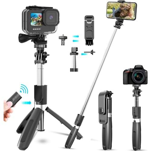 Wireless Bluetooth Selfie Stick Tripod Universal for IOS Android Gopro Camera Extendable Monopods For Football Watch Live Travel