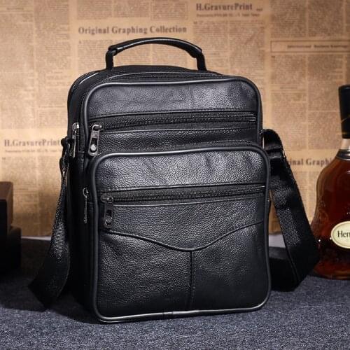 Mens Genuine Leather Shoulder Bags Casual Designer Quality Guarantee Vertical Cow Leather Messenger Bag For Male