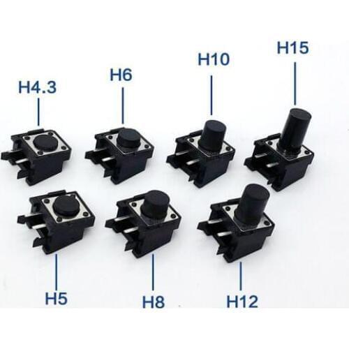100pcs/lot 12*12*14/15mm DIP Tactile Push Button Side 2 Pin Tact Switches 12x12mm
