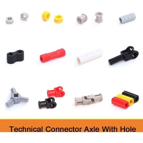 Technical Connector Axle With Hole Building Blocks MOC Part Toy For Kids 3713/6553/10288/18948/24122/26287/32039/32123 10pcs/Lot