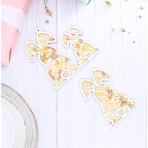 ZFPARTY Cute Bunny Shaker Tag Metal Cutting Dies Stencils for DIY Scrapbooking Decorative Embossing DIY Paper Cards