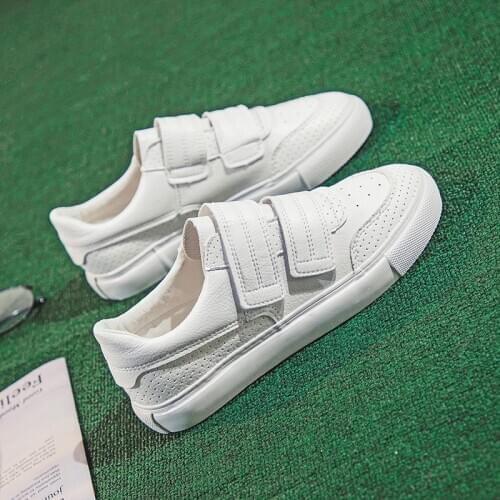 QWEDF 2019 Sneakers Canvas shoes for Women fashion Solid Superstar Hook Loop Vulcanize shoes Girls Zapatillas mujer X8-09