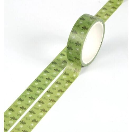NEWEST 1X Cute Christmas Trees Print Washi Tape for DIY Planner Scrapbooking Decorative Masking Tape School Office Supplies