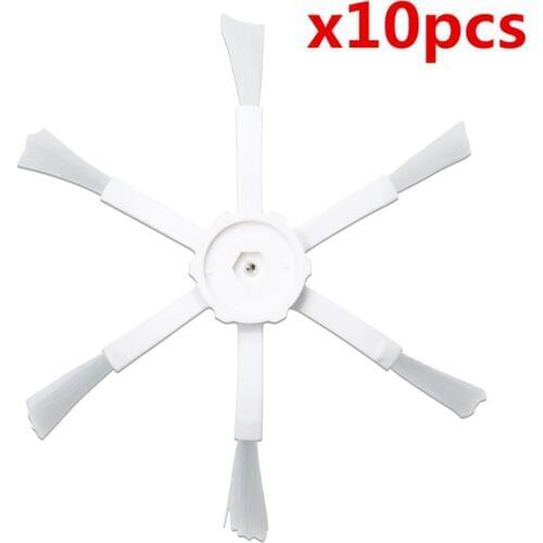 10pcs 6 Arms Side Brush for Xiaomi/Roborock S50 S51 S55 Robot Vacuum Cleaner Replacement Side Brushes Parts Accessories