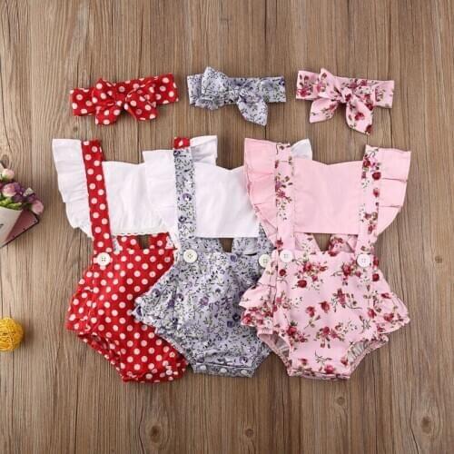 2020 Newborn Infant Baby Girl Polka Dot Bodysuits Jumpsuit Clothes Outfit Casual Summer Baby Bodysuits