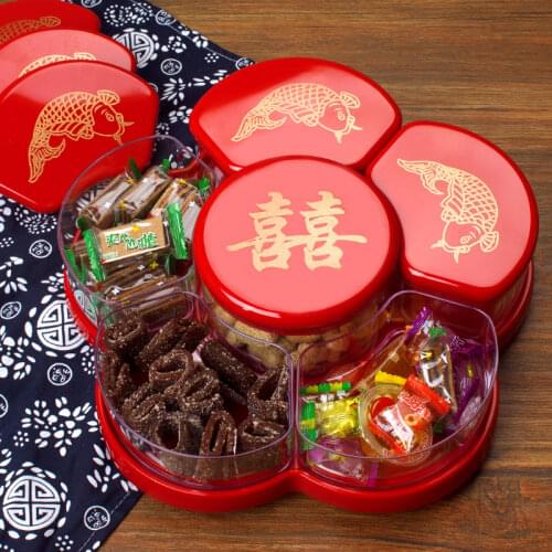 2021 Chinese New Year Dried Fruit Box Candy Box Household Nut Dried Fruit Tray Revolving Snacks Candy Tray