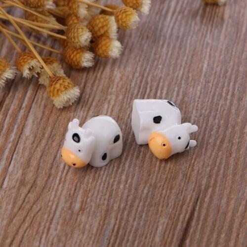 594C Fairy Garden Miniature Cow Animal Figurine Craft Micro Landscape Ornament Decor