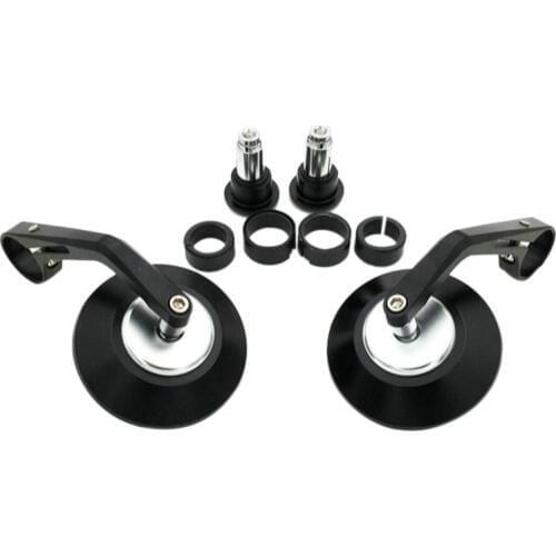 7/8 inch Round Motorcycle Rear View Mirrors Motorbike Handle Bar End Rear View Mirrors Black Cafe Racer Mirror