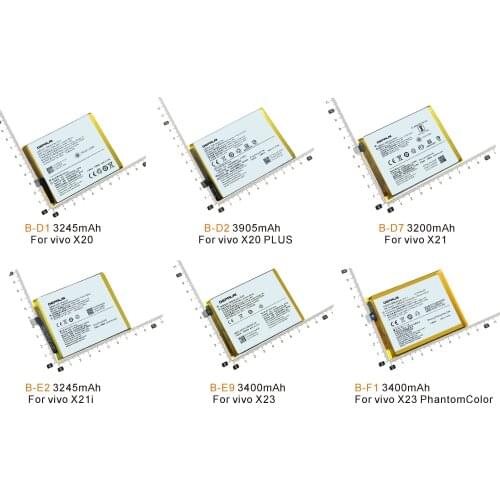 B-D1 B-D2 B-D7 B-E2 B-E9 B-F1 Battery For vivo X20 PLUS X21 X21i X23 X23 Phantomcolor Mobile Phone Batteries Replacement Li-ion