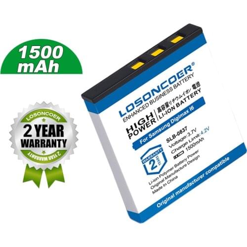 Battery 1500mAh SLB-0837 For Samsung Digimax i5 i6 PMP I50 L60 NV3 NV7 L80 I70 I70S L700 L700S L73 NV5 NV10 NV15 NV20 L70 L83T