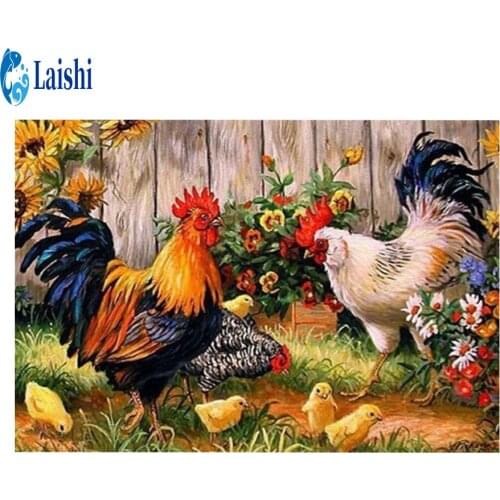 3D Diy Diamond Painting Farm rooster hen Art Diamond Picture Diamond embroidery Cross stitch Mosaic Gift Home Wall Decoration