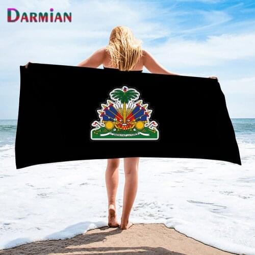 DARMIAN Haiti Flag Printed Bath Towel Soft Face Hair Quick Dry Towel for Kids Adults Portable Beach Towel Washcloth toalla playa