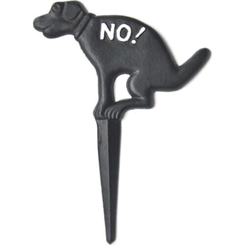 No Pooping Yard Puppy Decorated Dog Inserted European Lawn Black Metal Pet American Grass Garden Decoration Ground Plug