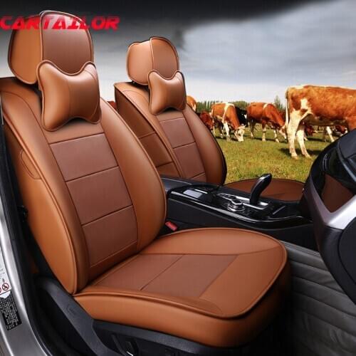 CARTAILOR Car Seat Cover Leather Cowhide Seats Protector for lexus es300 es350 es250 Seat Covers & Supports Front & Rear Styling