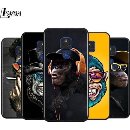 Baby Monkey and Mom for Motorola G9 G8 G E7 E6 One Play Marco Hyper Fusion Stylus Power Edge Plus Black Phone Case