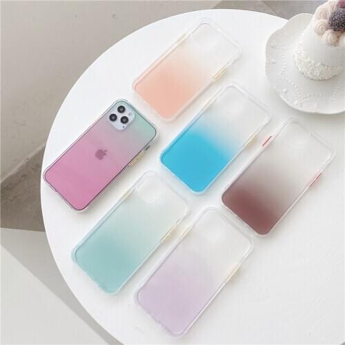 For Samsung Galaxy A11 A31 A51 A71 A01 Core A21S S20 FE S21 Ultra S30 Plus Simple Transparent Gradient Shockproof Case TPU Coque