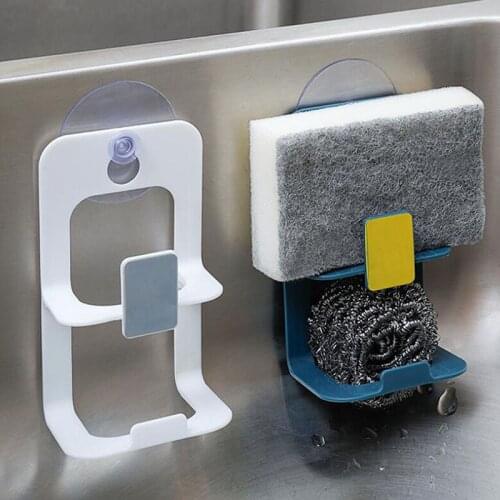 Double Layer Suction Cup Sink Drain Rack Wall Sucker Sponge Storage Drying Holder Kitchen Sink Soap Stand Dish Cloth Organizer