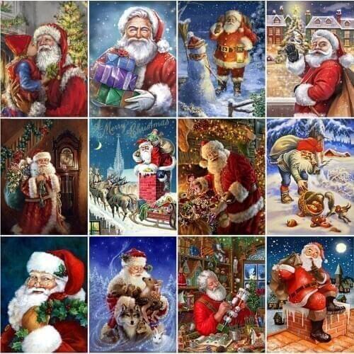 EverShine 5D DIY Diamond Painting Santa Claus Mosaic Diamond Embroidery Cartoon Christmas Picture Of Rhinestones Handmade Gift