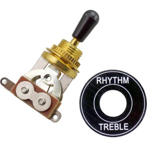 Brass Knob Guitar Switch 3-Channel Selector Toggle Guitar Switch Guitar with Rhythm Treble Washer Plate