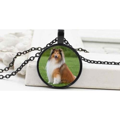 Hot Jewelry Scottish Shepherd Crystal Glass Necklace Fashion Simple Alloy Pendant Necklace