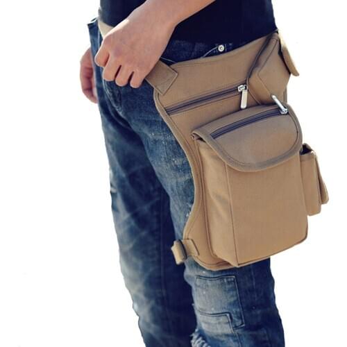 Fishing Tackle Canvas Waist Bag Mens Riding Outdoor Tactical Multi-function Leg Bags Leisure Sports Fishing Rod Tool Bag Layers