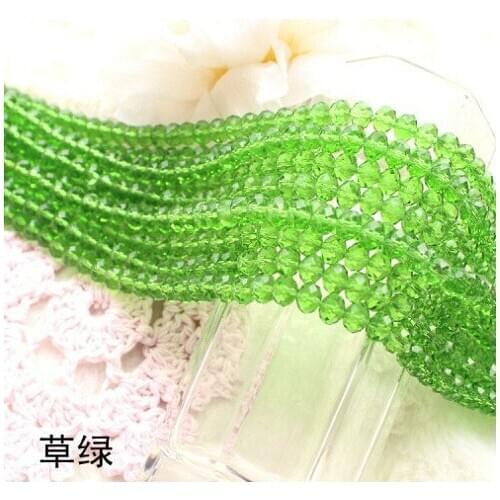 Crystal DIY Beads 10mm Grass Green 720pcs/pack Faced Glass Beads Crystal Rondelles Beads