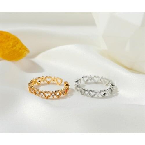 Huitan creativo diseño con cadena anillo de mujer con Micro pavimentado Destiny Link anillo de pareja para novia y novio artícul