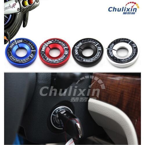 Carbon fiber ignition key ring cover stickers Car Accessories For VW Volkswagen golf 6 golf 7 GTI polo jetta MK5 MK6 BORA