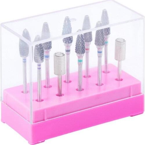 7/10 HolesNail Drill Bit Storage Box Detachable Stand Display Grinding Head Case Easy Storage Grinding Heads Nail Art Tools