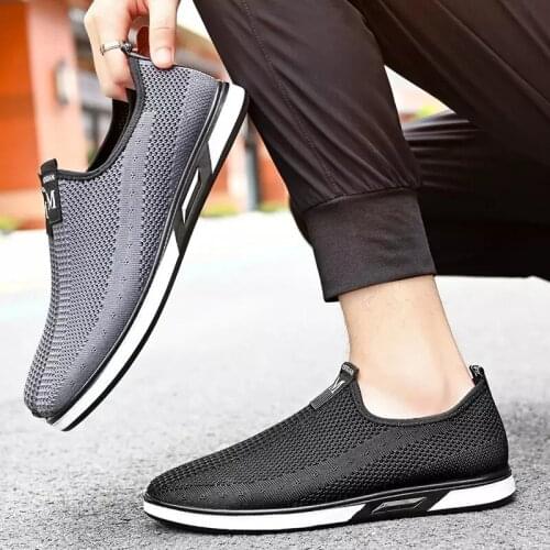 Shoes Mens Sneakers Mesh Casual Slip-On Light LoafersMens Breathable Driving Shoe Zapatillas Hombre Outdoor Walking Footwear