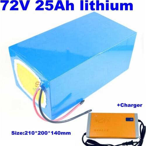 72v 25ah li ion battery lithium battery 18650 for electric bike 3000w motor tricycle scooter Go Cart vehicle +5A charger