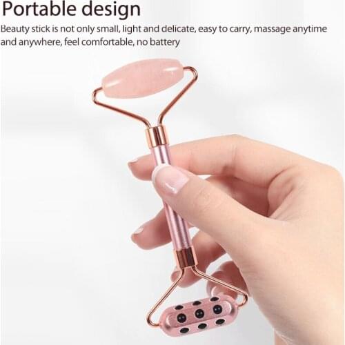 Jade Stone Facial Massage Roller For Face Neck Germanium Grain Beauty Bar Slimming Chin Lift Up Facial Facial Beauty Skin Care