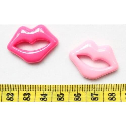 Set of 50 pcs -Resin Big shiny polished lips cabochons Cab 33mm Mixed colors wholesale free shipping