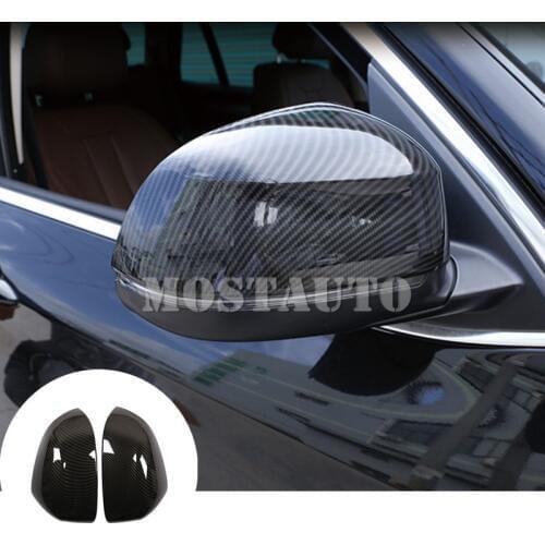 For BMW X5 X6 F15 F16 ABS Carbon Fiber Rearview Mirror Trim Cover 2014-2018 2pcs Car Accessories Interior Car Decor Car Trim
