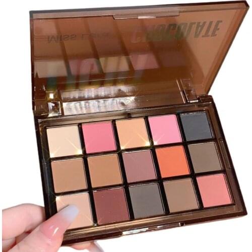 15 Colors Glitter Eyeshadow Palette Long Lasting High Pigmented Mineral Powder Shiny Shimmers Matte Eye Pigment Eye Shadow Set