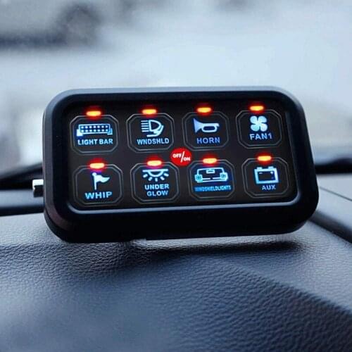 8 Gang Switch Panel Contact Control Panel Car Control Automatic Dimmable Switch Panel Box for Car Marine Boat