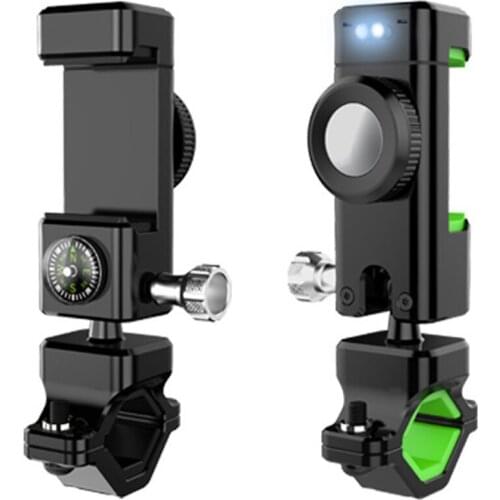 New Rotate 360 Degrees Mountain Bike Phone Holder Motorcycle Handle phone Stand With Light Outdoor Lighting For Iphone Samsung