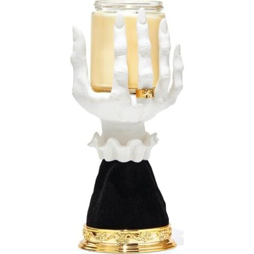 Halloween Candle Holder Candlestick Resin Candle Utensils Horror Decor Witch Hand Stand Single Wick Halloween Decorations Home