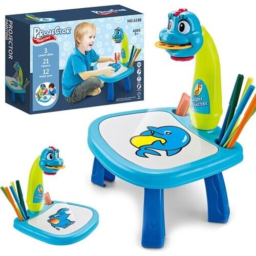 Projector Art Drawing Table Toys LED Painting Board Desk Arts Crafts Draw Projection Educational Learning Gift for Children