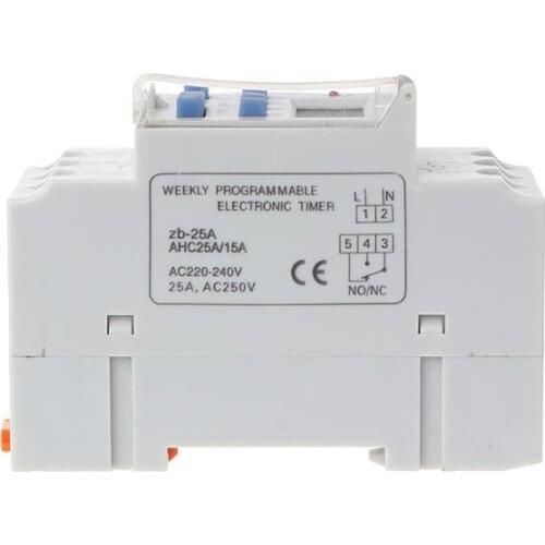 AC220V 16A Programmable Digital Timer Switching Relay Control Din Rail Mount