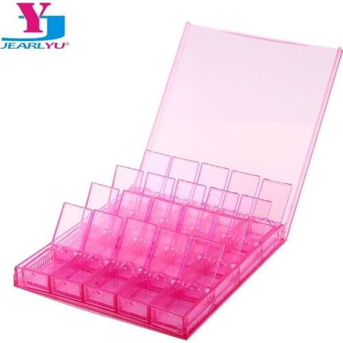 High Quality 20 Cells Empty Box Storage New Pink Nail Art Decoration Rhinestone Gem Bead Container Manicure Material Salon Tools