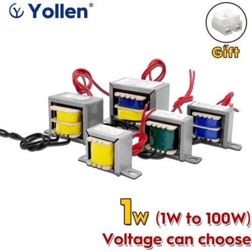 EI 1W Power Transformer 1VA Audio Voltage Customized 220V to 9V/12V/15V/18V/24V/110V Dual Output Isolation Copper DIY