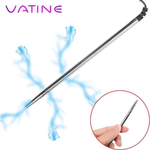 Penis Insertion Urethra Sound Dilator Penis Plug Chastity Electric Shock Urethral Catheter Stainless Steel Sex Toys For Men