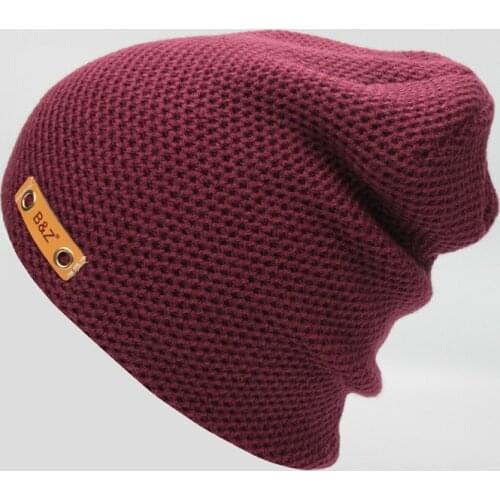 Slouch Skullies Beanies For Men Winter Knitted Hats Female Fashion 2021 Autumn Casual Brand Crochet Hat For Girl Boy With Label
