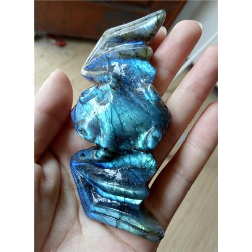 High quality natural labradorite crystal bat labradorite craving animal quartz the bat for gift 100g
