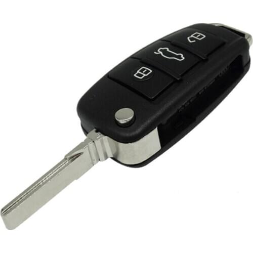 XRSHKEY 3 Button Folding Remote Flip Car Key Case Shell Fob For A2 A3 A4 A6 A6L A8 Q7 TT Key Fob Case Replacement