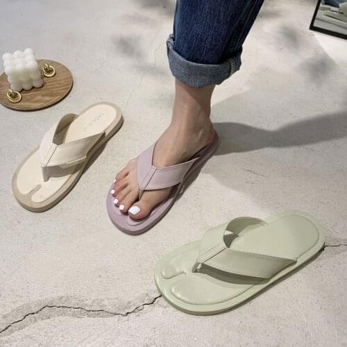 2021 New Summer Women Slipper Flat Heel Casual Outdoor Beach Flip Flop Solid Color Slip On House Slides Brand Open Toe Sandal