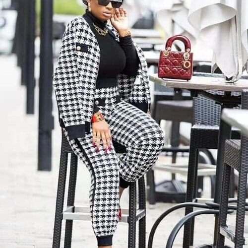 African Women Suit 2021 Spring and Summer African Women Two Pieces Sets Top and Pant African Clothes for Women