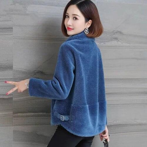 2021 Women Winter Nutural Lambs Wool Coat Ladies Genuine Granular Sheep Shearing Jackets Female Casual Solid Warm Outerwear K298