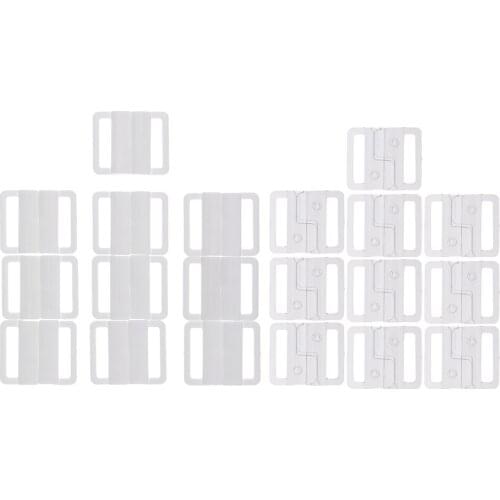 10 Set/pack Plastic Lingerie Bra Strap Sliders Adjuster Hook Clips for Corset Garter Bikini - Clear/white